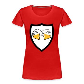 Bier Emblem 3c - Frauen Premium Bio T-Shirt - Navy - Vorne - Mia (176cm)