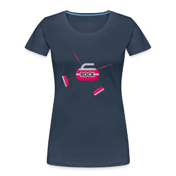 Curling Curling Curling Stone Curler - Women's Premium Organic T-Shirt - navy - Front - Mia (176cm)