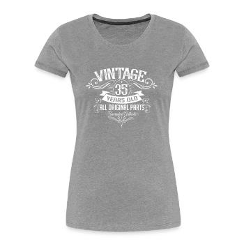 35. Geburtstag Vintage seit 35 Jahren - Frauen Premium Bio T-Shirt - Navy - Vorne - Mia (176cm)