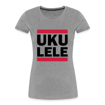 UKULELE - T-shirt bio Premium Femme - bleu marine - Devant - Mia (176cm)