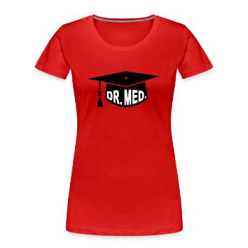 Graduation Party - PhD - Gift - Dr. med. - Women's Premium Organic T-Shirt - navy - Front - Mia (176cm)