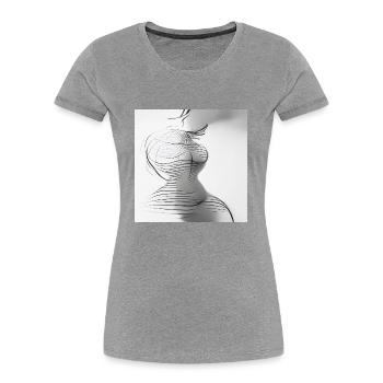 Dessiner la silhouette de belles courbes féminines - T-shirt bio Premium Femme - bleu marine - Devant - Mia (176cm)