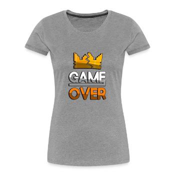 GAME OVER (Orange) + King Crown - Gaming - Women's Premium Organic T-Shirt - navy - Front - Mia (176cm)