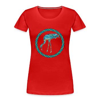kranich e 100 - Frauen Premium Bio T-Shirt - Navy - Vorne - Mia (176cm)