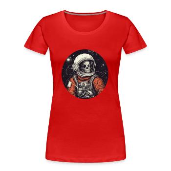 Creepy skeleton as an astronaut - Women's Premium Organic T-Shirt - navy - Front - Mia (176cm)