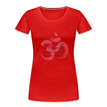 T-Shirt / Gayatri Mantra / Om Bhur Bhuvah - Frauen Premium Bio T-Shirt -  - Vorne - Mia (176cm)