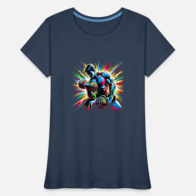 Explosive Workout Energy: Dumbbell Training Type Women's Premium Organic T-Shirt