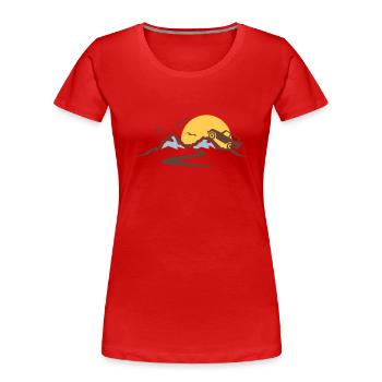 Reise - Berge Jeep - Frauen Premium Bio T-Shirt -  - Vorne - Mia (176cm)