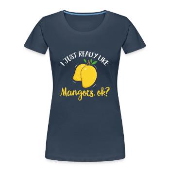 Mango Frucht Mango - Frauen Premium Bio T-Shirt - Navy - Vorne - Mia (176cm)