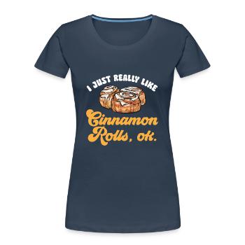 Cinnamon roll - Women's Premium Organic T-Shirt - navy - Front - Mia (176cm)