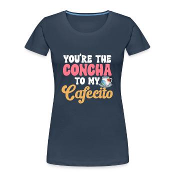 Concha Hispanic Mexican Pan Dulce - Women's Premium Organic T-Shirt - navy - Front - Mia (176cm)