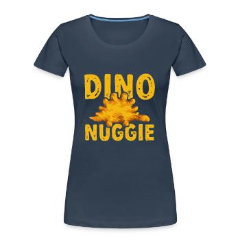 Dino Nuggets Dinosaurier Chicken Nuggets - Frauen Premium Bio T-Shirt - Navy - Vorne - Mia (176cm)