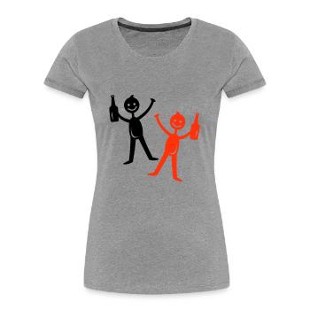 Bier Trinken Strichmännchen - Frauen Premium Bio T-Shirt - Navy - Vorne - Mia (176cm)