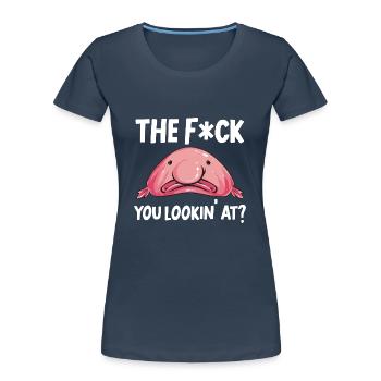 Blob fish - Women's Premium Organic T-Shirt - navy - Front - Mia (176cm)