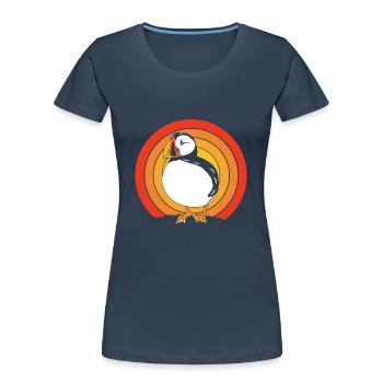 Macareux Papageientaucher - T-shirt bio Premium Femme - bleu marine - Devant - Mia (176cm)