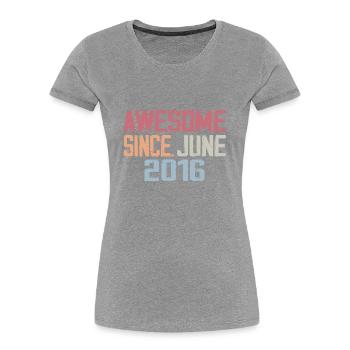 June 2016 June Retro Birthday Gift June 2016 - Women's Premium Organic T-Shirt - navy - Front - Mia (176cm)