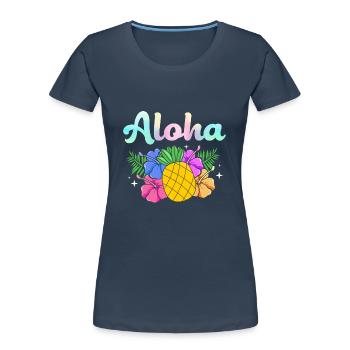 Maui Hawaii Hawaiian - Women's Premium Organic T-Shirt - navy - Front - Mia (176cm)