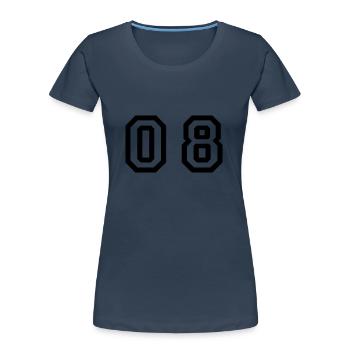 Nummer - 08 - null acht - Frauen Premium Bio T-Shirt - Navy - Vorne - Mia (176cm)