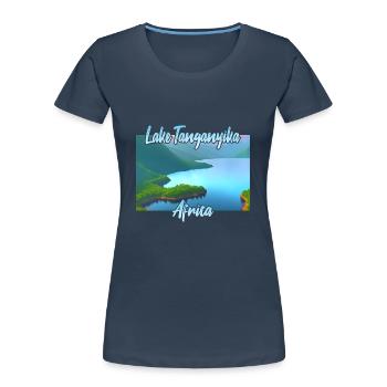 Lac tanganyika - T-shirt bio Premium Femme - bleu marine - Devant - Mia (176cm)