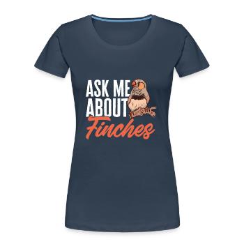 Zebra Finches Bird Zebra Finch - Women's Premium Organic T-Shirt - navy - Front - Mia (176cm)