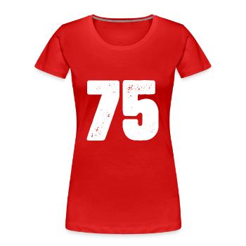 75 Number jersey - Women's Premium Organic T-Shirt - navy - Front - Mia (176cm)