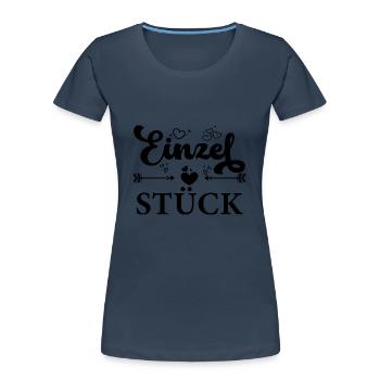 Einzelstück - Frauen Premium Bio T-Shirt - Navy - Vorne - Mia (176cm)