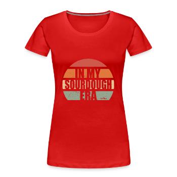 Dans mon ère au levain Home Baker Funny Bread Baking - T-shirt bio Premium Femme - bleu marine - Devant - Mia (176cm)