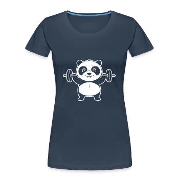 musculation - T-shirt bio Premium Femme - bleu marine - Devant - Mia (176cm)