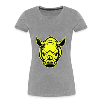 Icône de portrait de tête de rhinocéros - T-shirt bio Premium Femme - bleu marine - Devant - Mia (176cm)