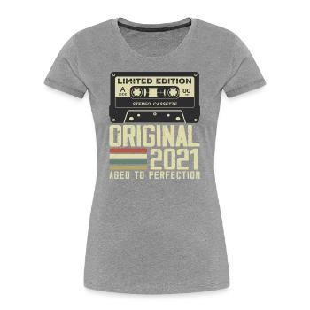 3rd Retro Style Anniversary Gift 2021 - Women's Premium Organic T-Shirt - navy - Front - Mia (176cm)