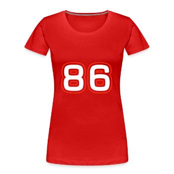 86 Zahl Symbol - Frauen Premium Bio T-Shirt - Navy - Vorne - Mia (176cm)