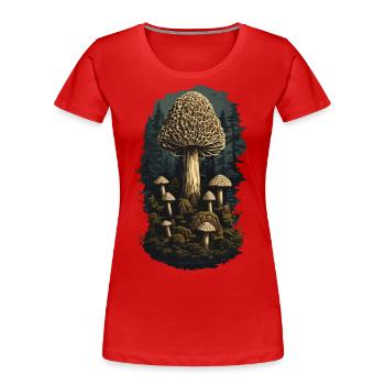 Magic morel mushroom wonder mushroom picker mushroom - Women's Premium Organic T-Shirt - navy - Front - Mia (176cm)