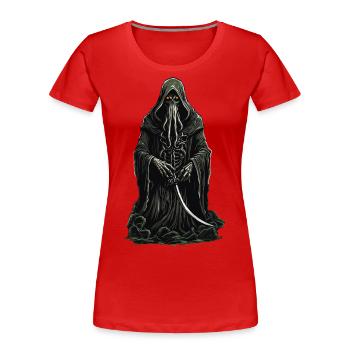 Tentacle Grim Reaper Halloween Horror Design - Women's Premium Organic T-Shirt - navy - Front - Mia (176cm)