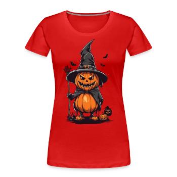 Funny Witches Pumpkin Monster Halloween - Women's Premium Organic T-Shirt - navy - Front - Mia (176cm)
