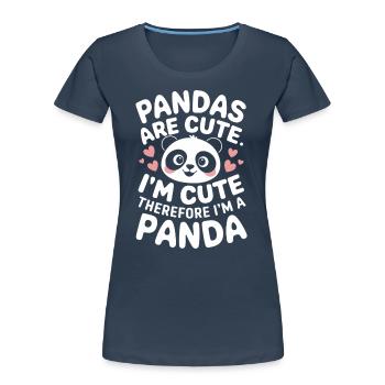 Panda Ours Panda Animal Pandas - T-shirt bio Premium Femme - bleu marine - Devant - Mia (176cm)
