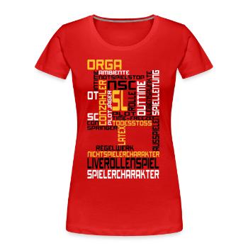 Textwolke LARP - Frauen Premium Bio T-Shirt - Navy - Vorne - Mia (176cm)