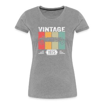 Classic Since 1975, Vintage Car Birthday Gift 1975 - Frauen Premium Bio T-Shirt -  - Vorne - Mia (176cm)