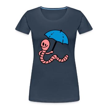 Regenwurm - Frauen Premium Bio T-Shirt - Navy - Vorne - Mia (176cm)