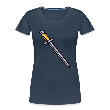 Schwert - Frauen Premium Bio T-Shirt - Navy - Vorne - Mia (176cm)