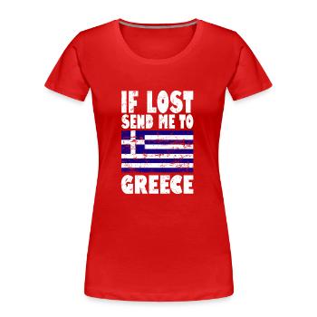Drapeau de la Grèce - T-shirt bio Premium Femme - bleu marine - Devant - Mia (176cm)