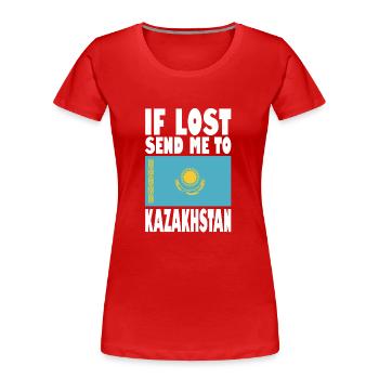 Drapeau du Kazakhstan - T-shirt bio Premium Femme - bleu marine - Devant - Mia (176cm)