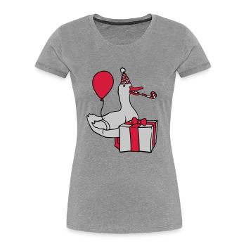 Birthday Party Celebrate Goose - Women's Premium Organic T-Shirt - navy - Front - Mia (176cm)