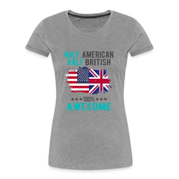 Half American Half British - Women's Premium Organic T-Shirt - navy - Front - Mia (176cm)