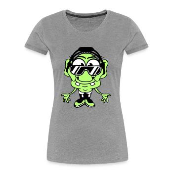 Cool DJ Leprechaun Green Gnome Grandpa Music Party Fun - Women's Premium Organic T-Shirt - navy - Front - Mia (176cm)