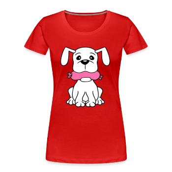 Chien Saucisse Bouche Faim Nourriture Mange Saucisses Sucré - T-shirt bio Premium Femme - bleu marine - Devant - Mia (176cm)