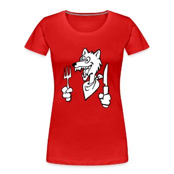 Hungriger Wolf - Frauen Premium Bio T-Shirt - Navy - Vorne - Mia (176cm)