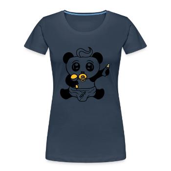 child baby rattle pacifier diaper little boy s - Women's Premium Organic T-Shirt - navy - Front - Mia (176cm)