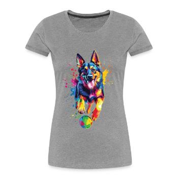 Deutscher Schäferhund - Frauen Premium Bio T-Shirt -  - Vorne - Mia (176cm)
