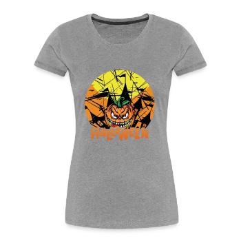 Halloween Pumpkin Funny Anime Weeb Design - Women's Premium Organic T-Shirt - navy - Front - Mia (176cm)