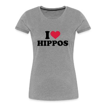 I love Hippos - T-shirt bio Premium Femme - bleu marine - Devant - Mia (176cm)
